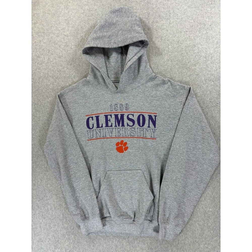 Clemson Tigers Campus‎ Hoodie Sweatshirt (Men's Small) Gray